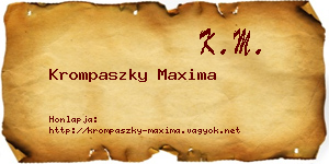 Krompaszky Maxima névjegykártya